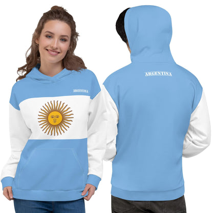 Ropa Argentina / Conjunto con capucha con bandera de Argentina