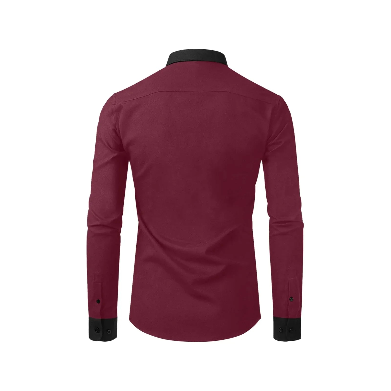 Burgundy Dress Shirt With Black Collar And Cuffs | YVDdesign M / Bordeaux Burgundy Dress Shirt With Black Collar And Cuffs | YVDdesign M / Bordeaux