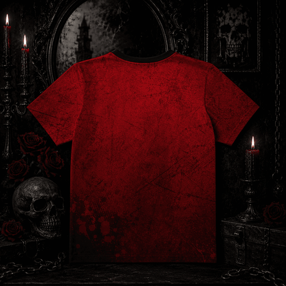 back side alternative women's clothing dark grunge red black tee