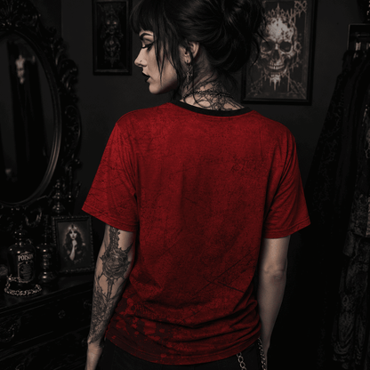 Back side goth t-shirt women all-over-print zombie horror design