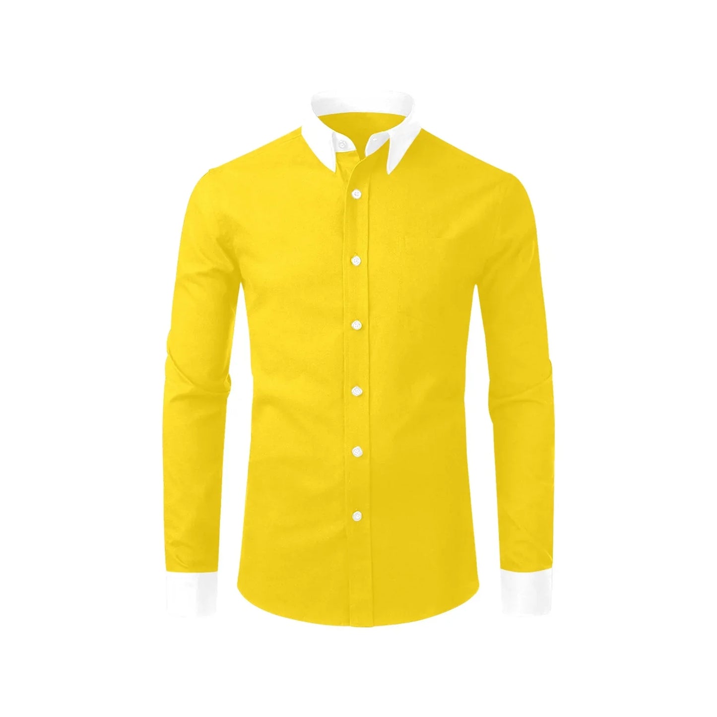 Yellow Dress Shirt with White Collar and Cuffs Yellow Dress Shirt with White Collar and Cuffs