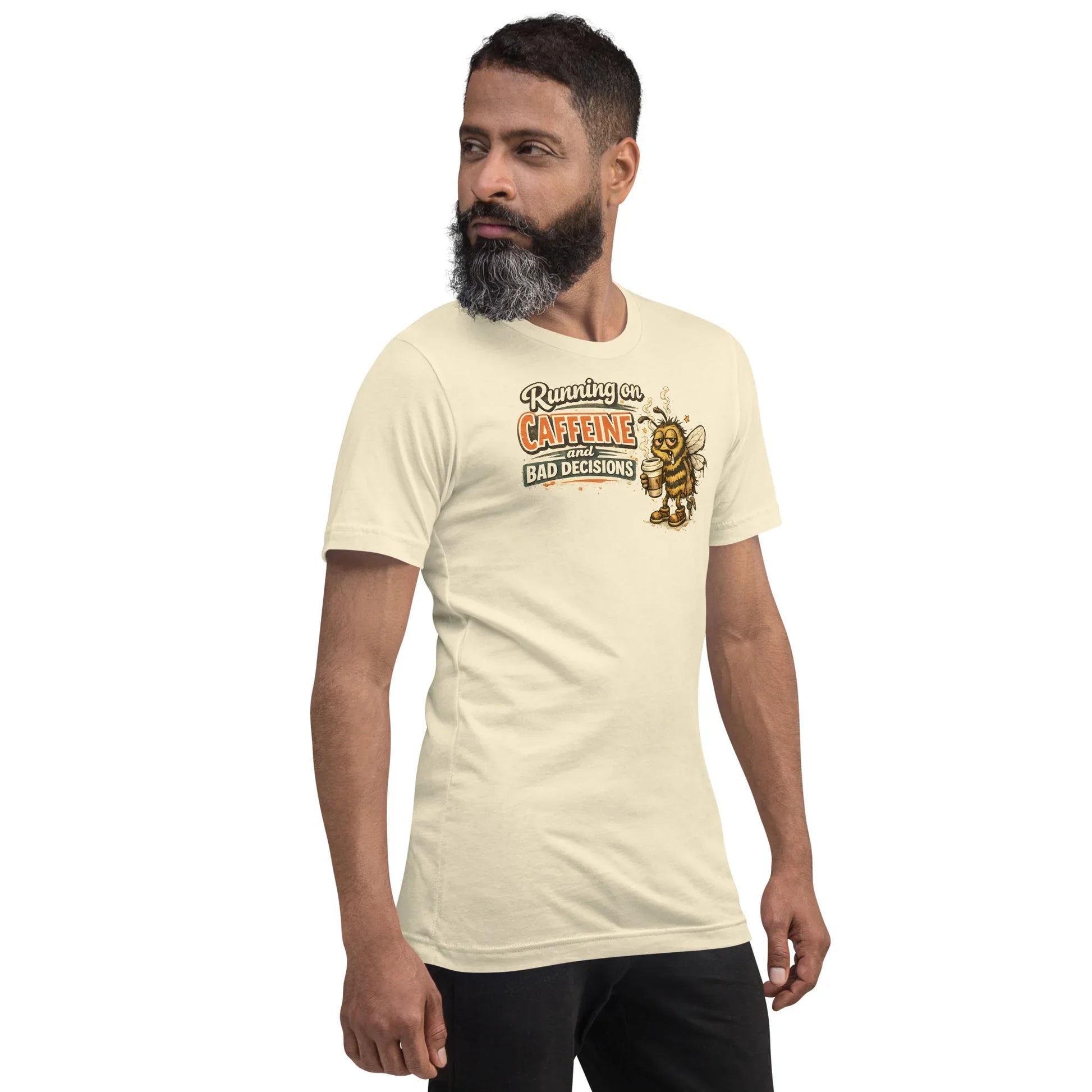 bee graphic funny caffeine t shirt design