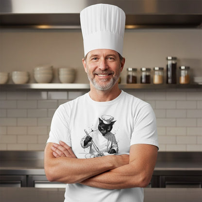black-cat-chef-t-shirt-white-front-view