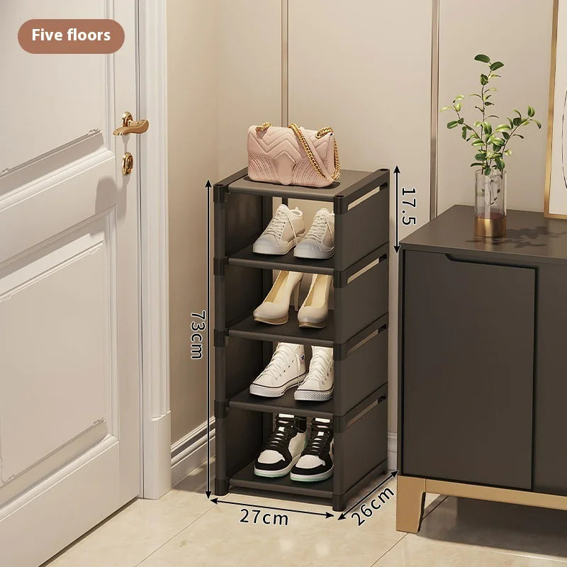 black-space-saving-shoe-rack-in-modern-home-4-layers