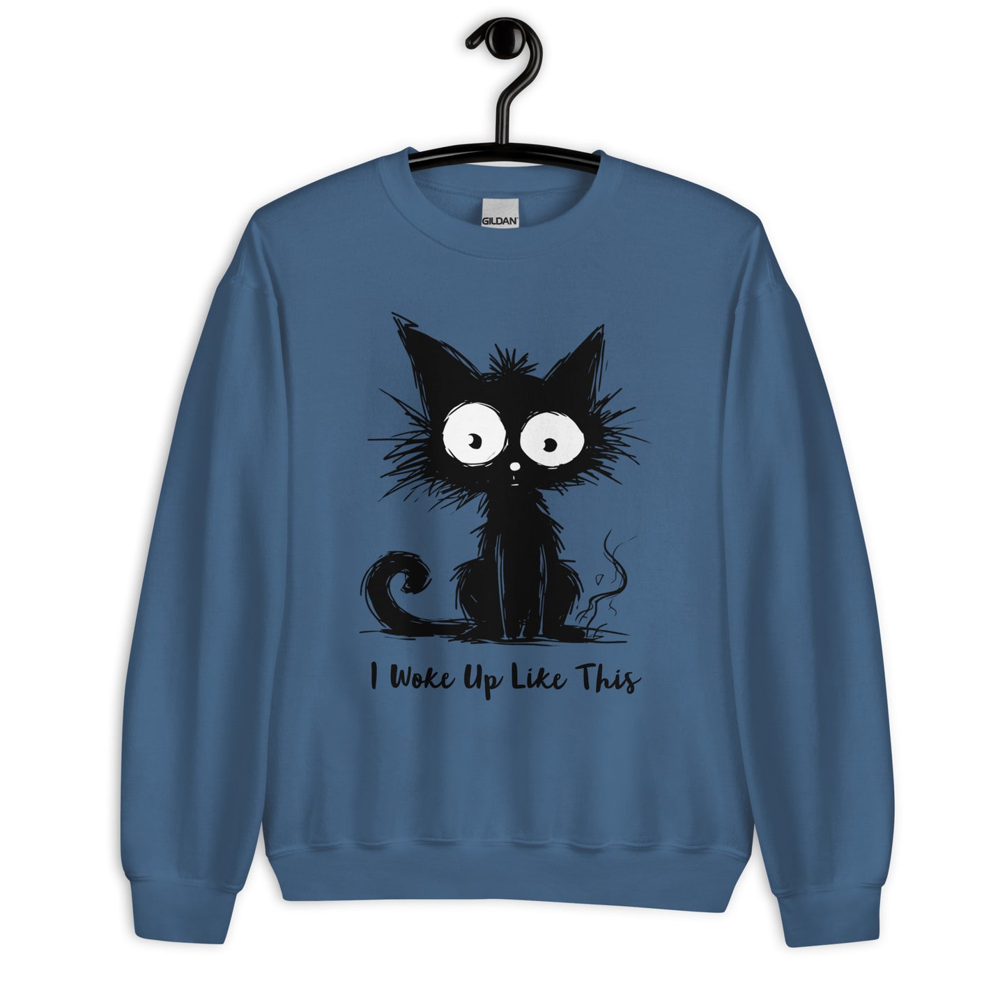 black cat sweater I woke up like this