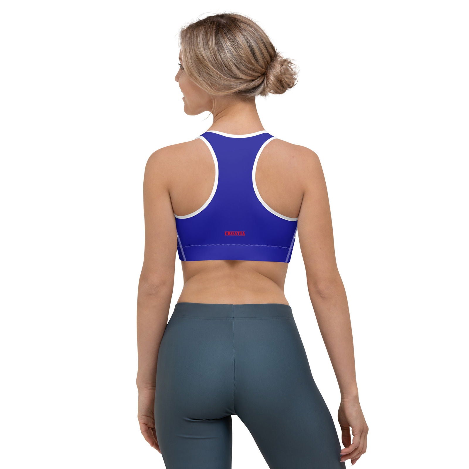 blue sports bra