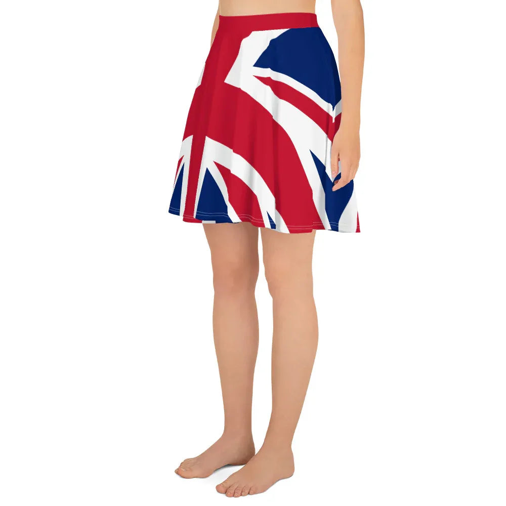 British flag mini skirt in red white and blue