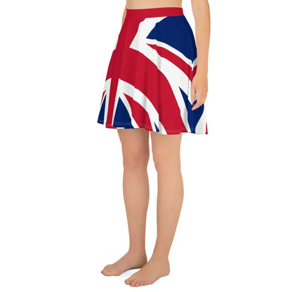 British flag mini skirt in red white and blue