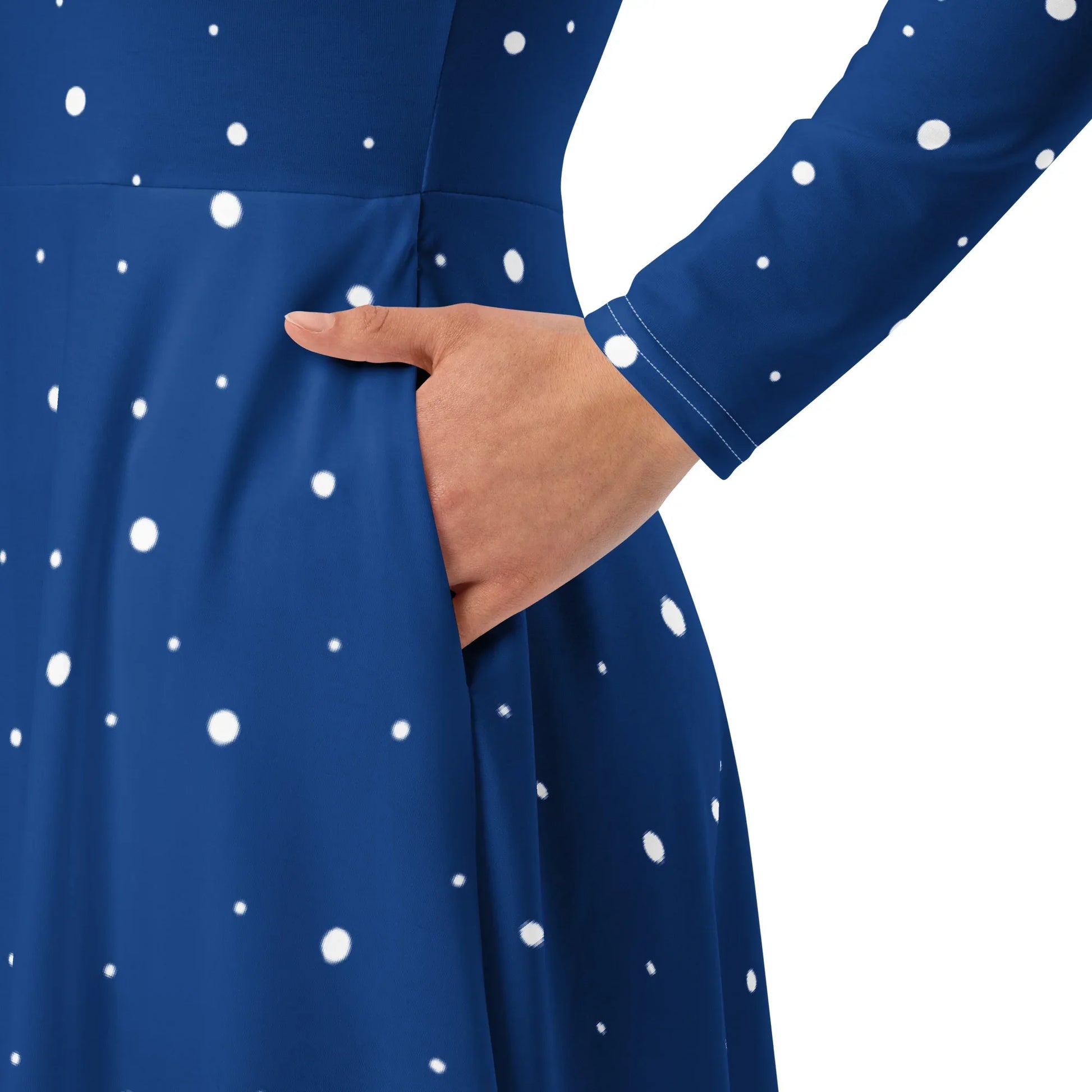 Navy & White Polka Dot Dress with Sleeves & Pockets 4XL Navy & White Polka Dot Dress with Sleeves & Pockets 4XL