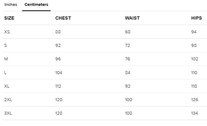 Centimeters Size Guide Spanish Sweater