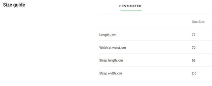 centimeter guide size apron
