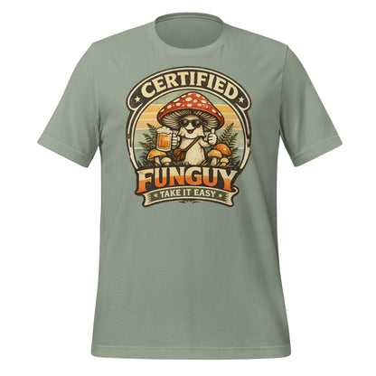 certified funguy mushroom t-shirt funny retro mushroom graphic tee with beer