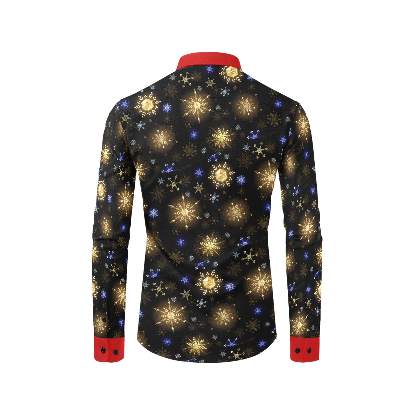 christmas mens dress shirt with snowflakes