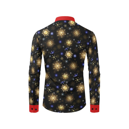 christmas mens dress shirt with snowflakes