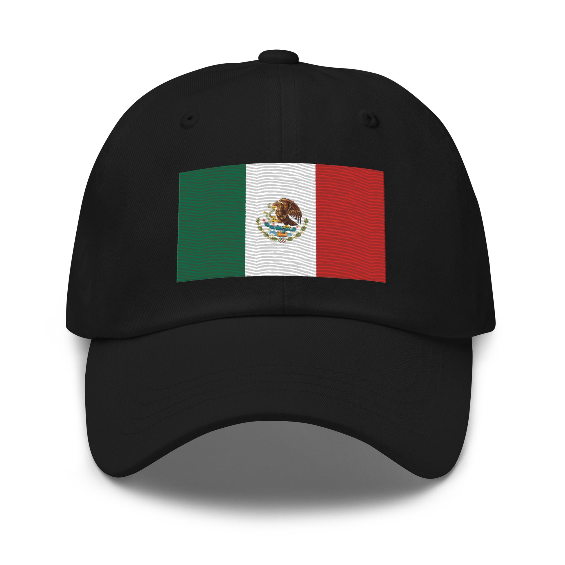 Black Adjustable Embroidered Mexico Flag Dad Hat