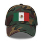 Gift Idea: Embroidered Mexico Flag Dad Hat, color green camouflage