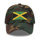 High-quality dad hat with Jamaican flag stitching