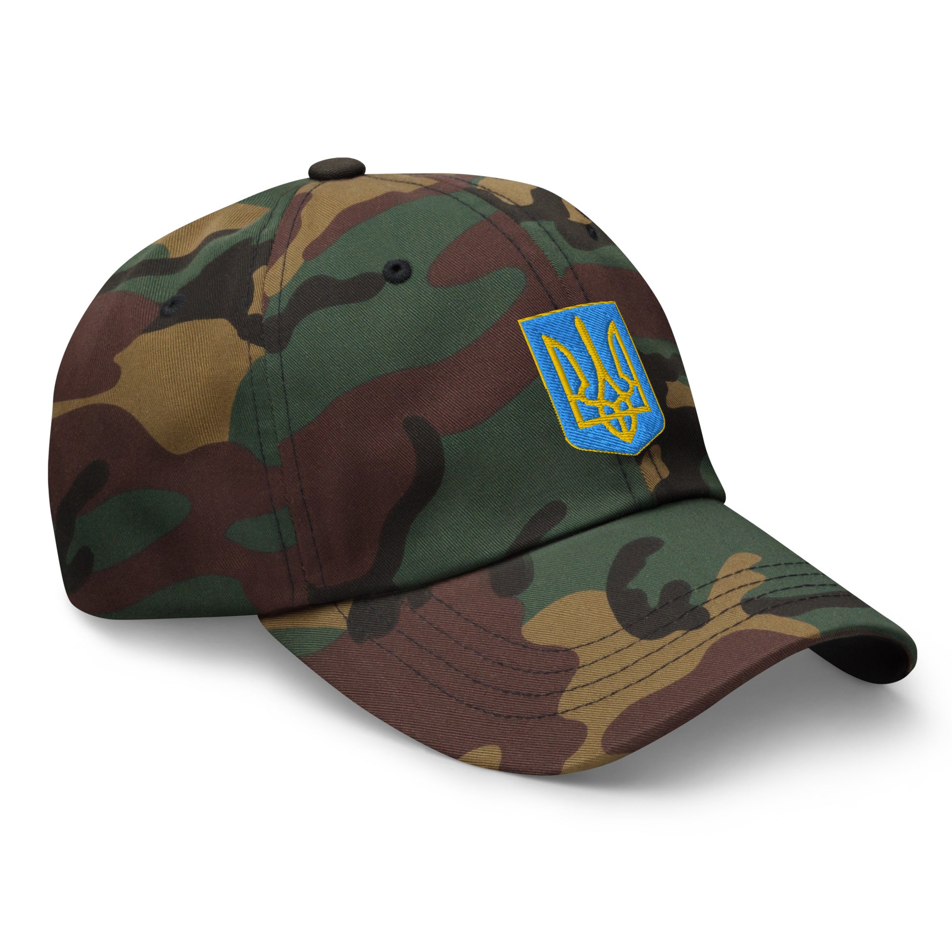 Perfect green camo color Dad Hat for showing your Ukrainian heritage