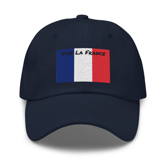 French Flag Dad Hat - Embroidered Baseball Cap