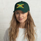 Green dad hat with Jamaican flag - wear your island vibes