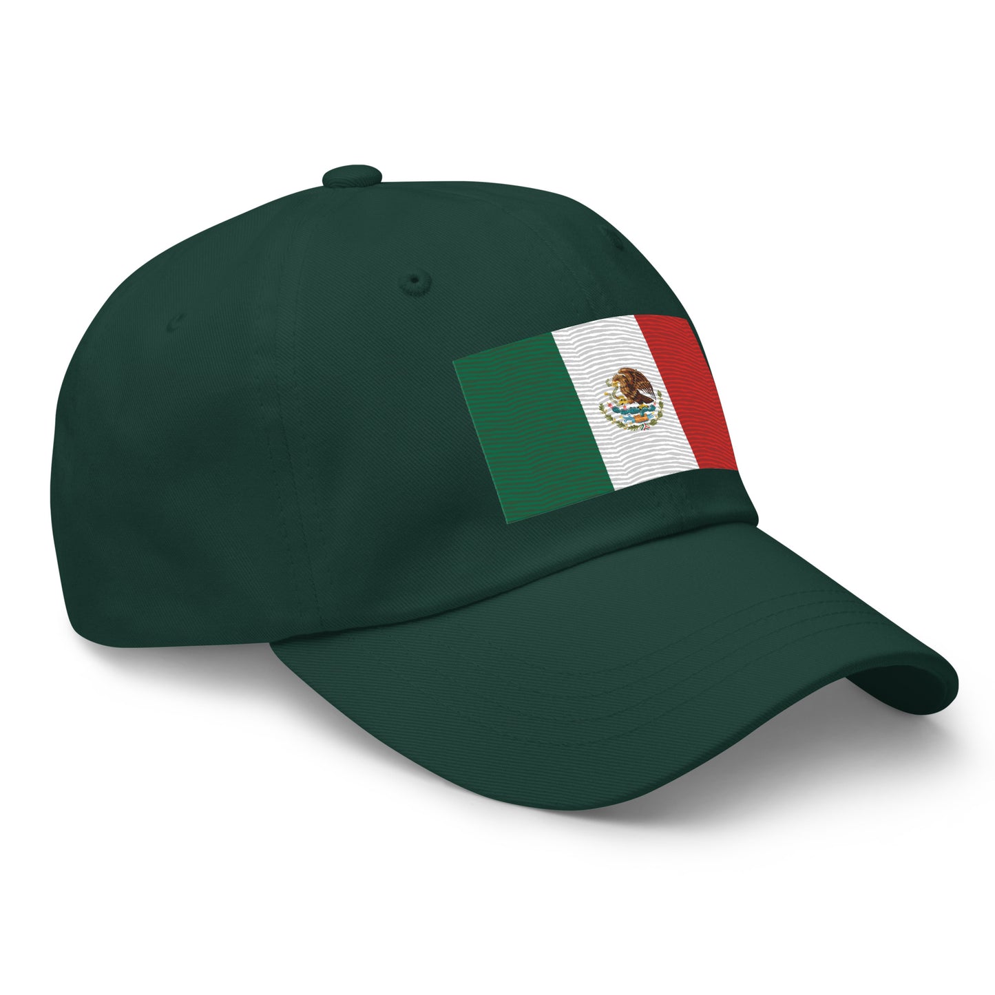 Green Dad Hat Featuring Embroidered Mexican Flag
