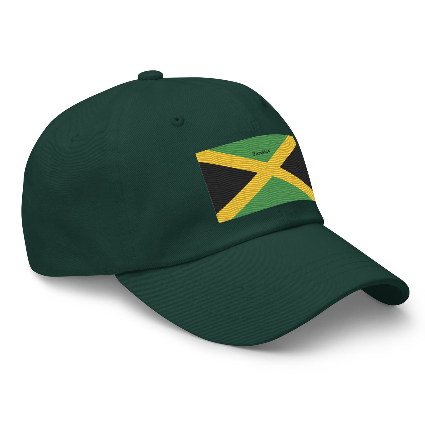 Comfortable green dad hat celebrating Jamaican heritage