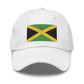 Embroidered Jamaican flag white dad hat