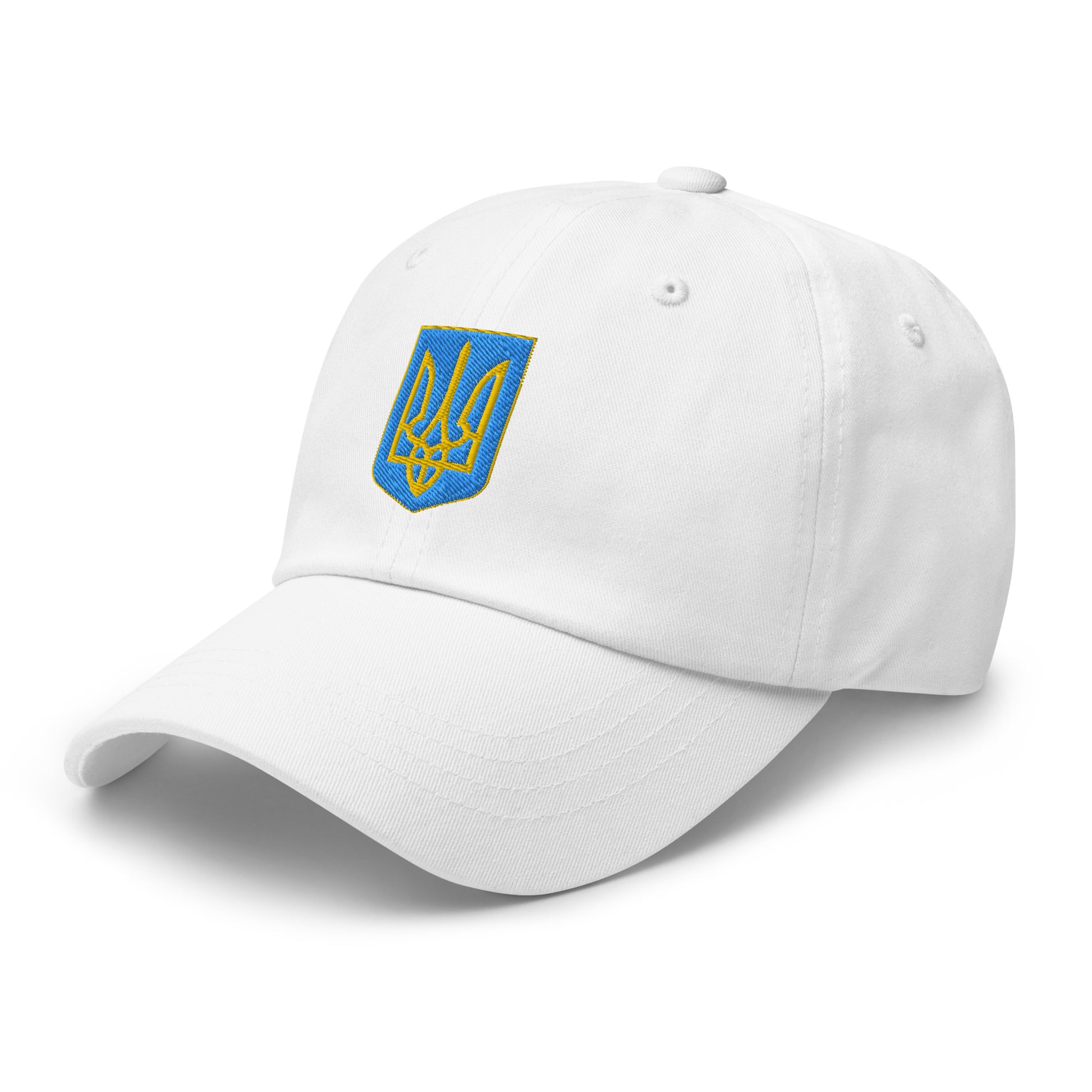 Show you care about Ukraine with this white Dad Hat