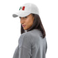 White Patriotic Dad Hat: Embroidered Mexico Flag