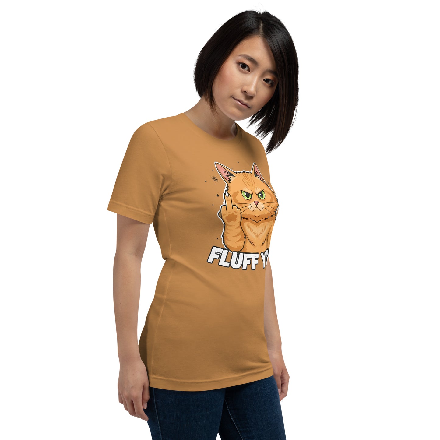 cute rude cat illustration tee
