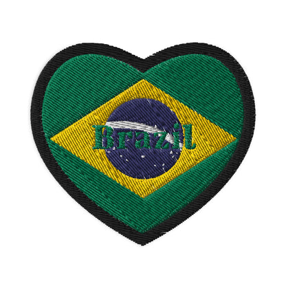 Brazil Heart Embroidered Patch
