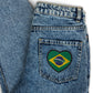 Embroidered Brazil Flag Heart Patch