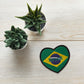 Brazil Flag Heart Patch