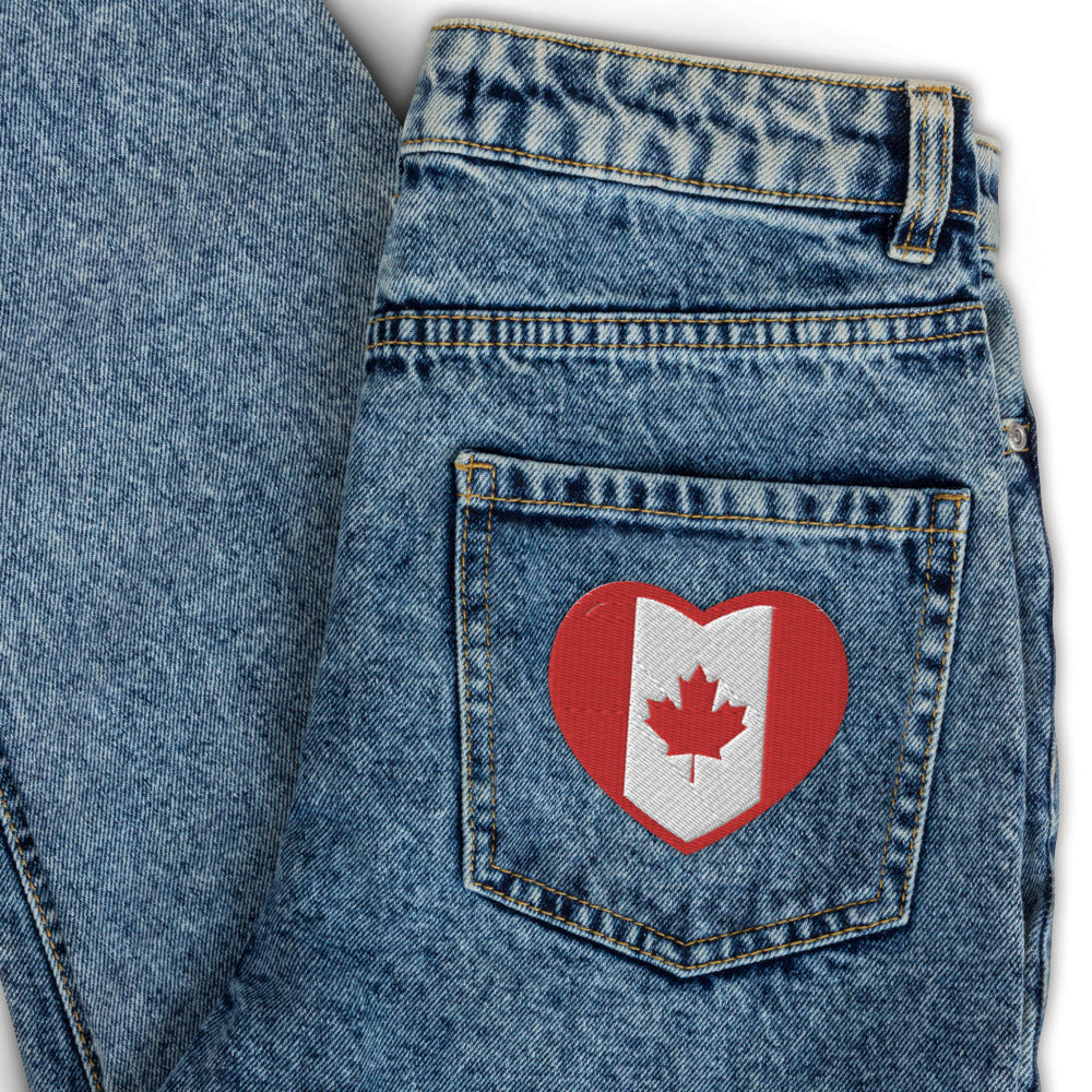 Dress Up Your Gear with this Patriotic and Eye-catching Embroidered Canada Flag Heart Patch