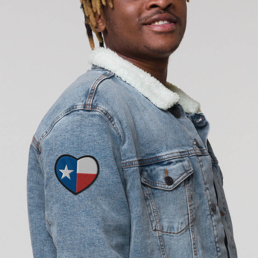 Embroidered Texas Flag in Heart Shape