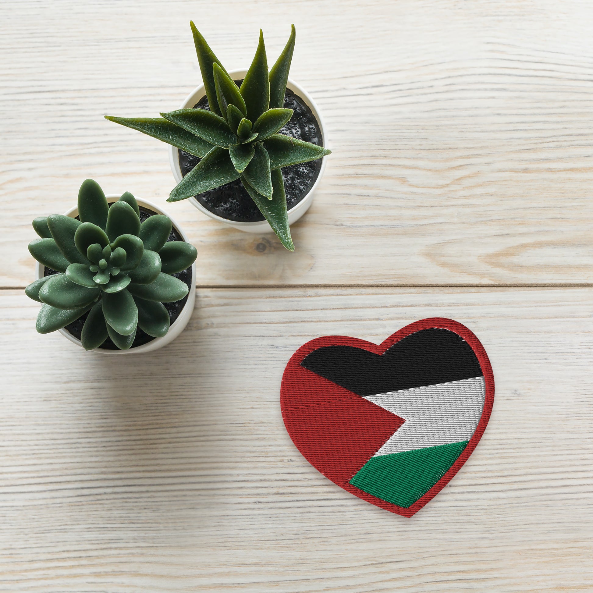 High Quality Heart-Shaped Embroidered Palestine Patch
