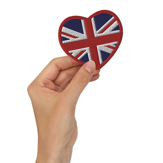 High Quality Heart-Shaped Embroidered Union Jack Patch