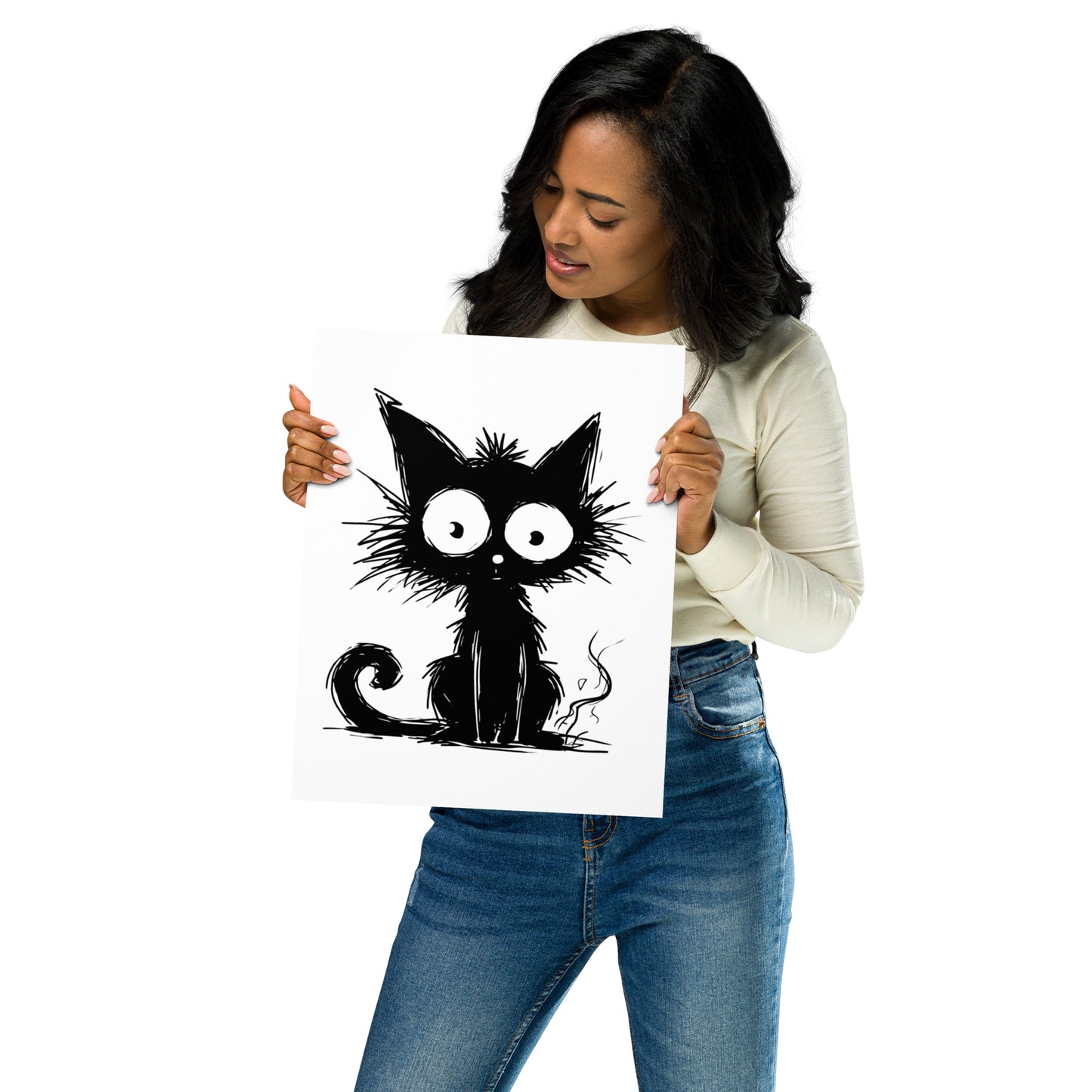 Wunderliche Katzenkunst / Plakatkunst der schwarzen Katze