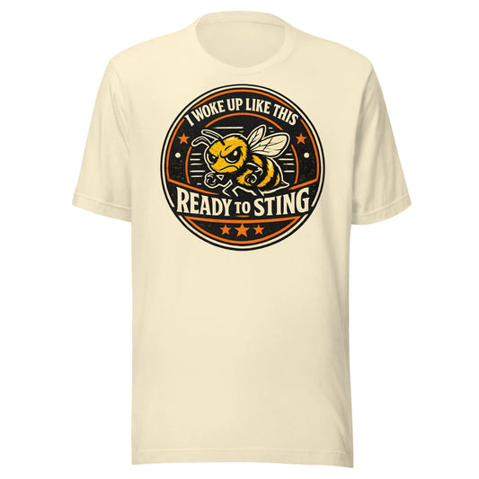 funny bee graphic t-shirt ready to sting quote