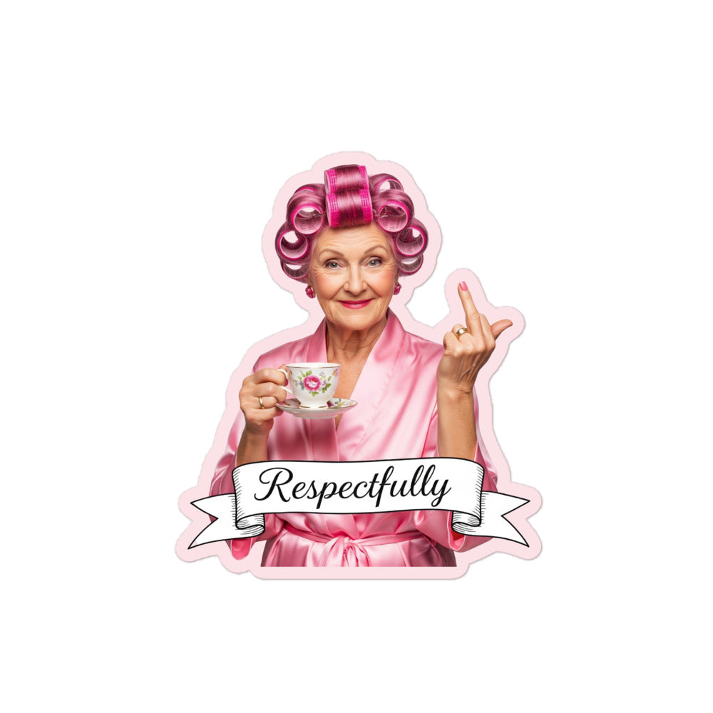 funny granny middle finger vinyl
