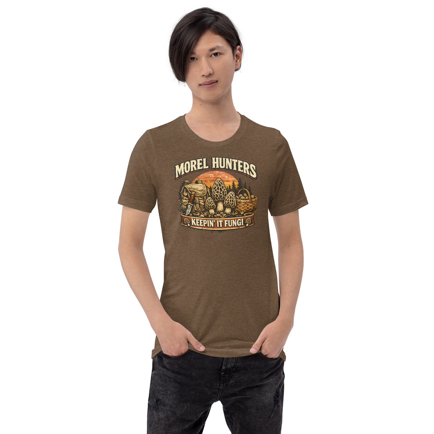 funny mushroom hunter shirt keep it fungi graphic tee