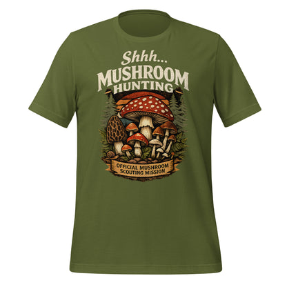 funny mushroom hunting t-shirt with vintage mushroom graphic