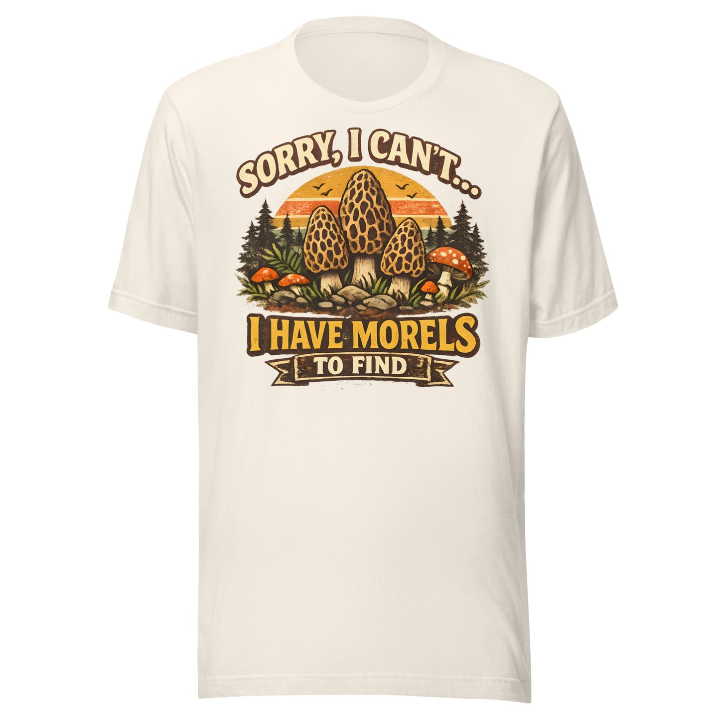 funny mushroom hunting t shirt for men and women who love morel foraging in the forest