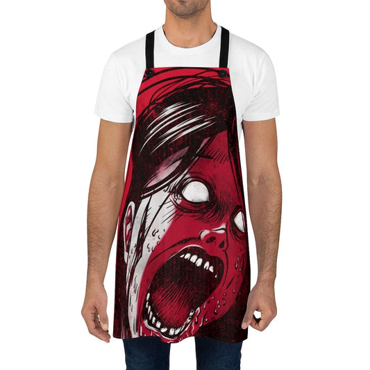 gothic kitchen apron with red screaming woman illustration