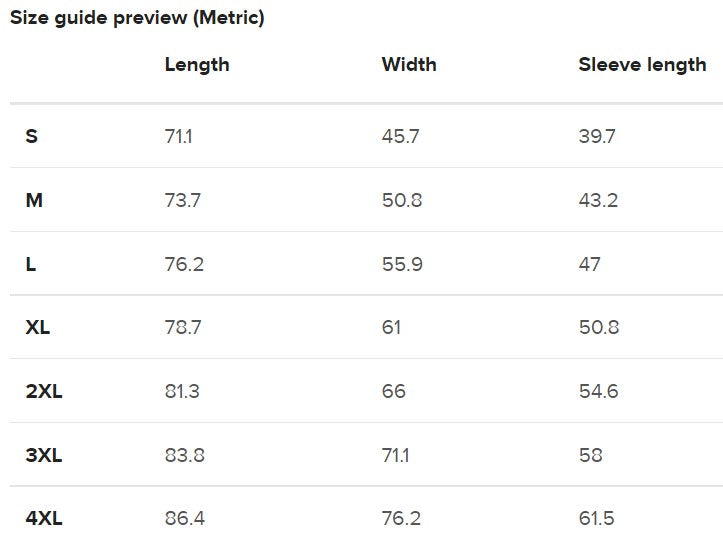 Metric Size Guide Italy Tshirt Mens Classic Style / Muscle Tshirt