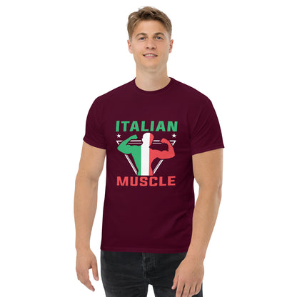 Maroon color Italy Tshirt Mens Classic Style / Muscle Tshirt