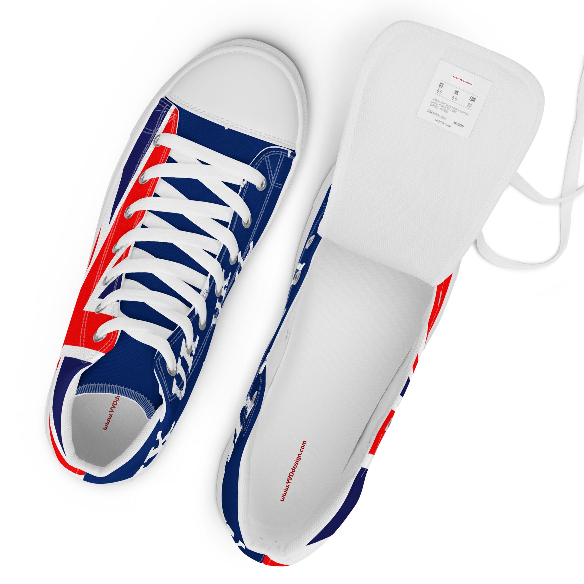 High Top Sneakers With Union Jack Print