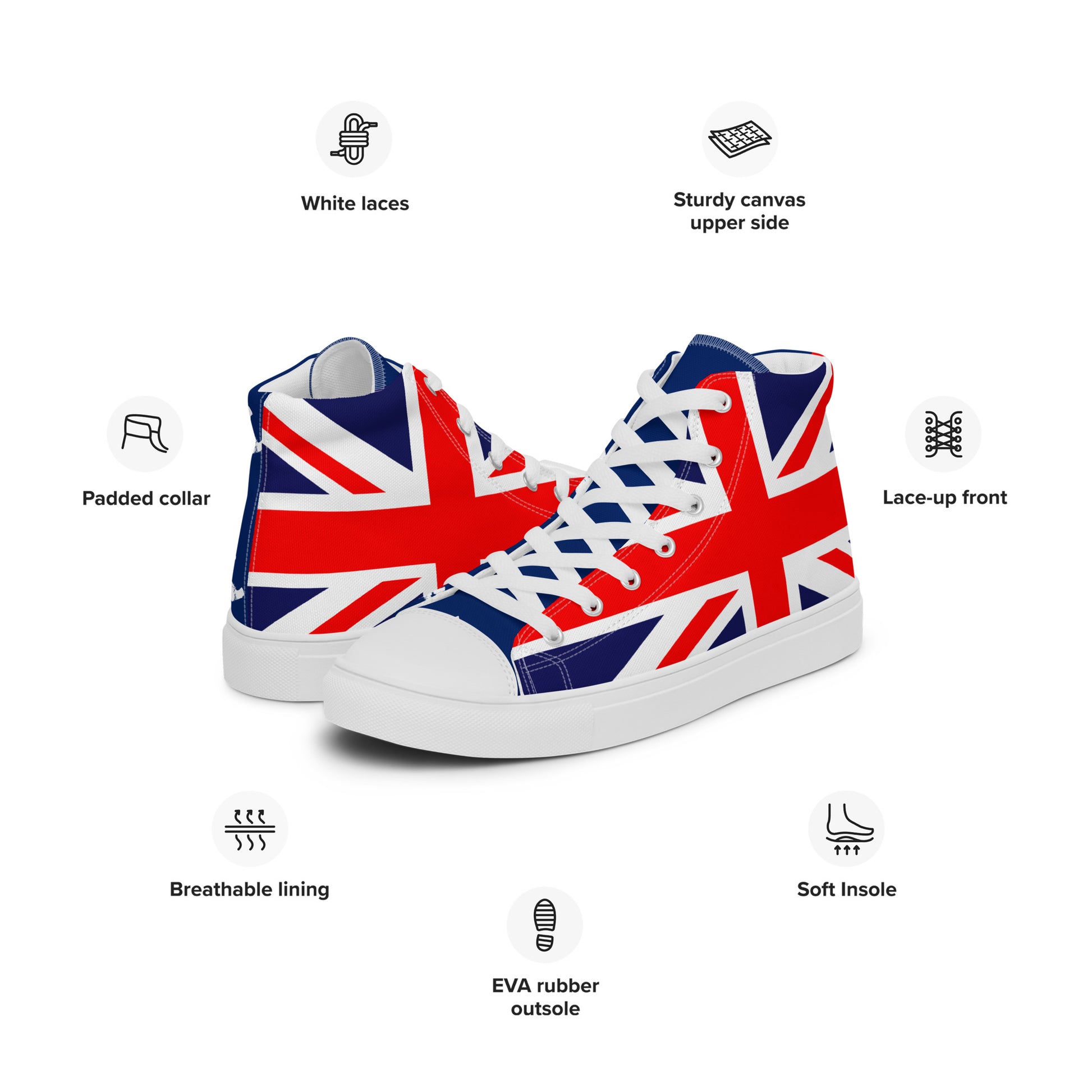 High Top Sneakers With UK Print
