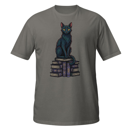 mysterious gothic cat book artwork apparel