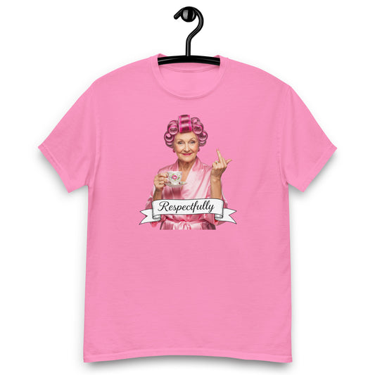 old lady middle finger graphic tee